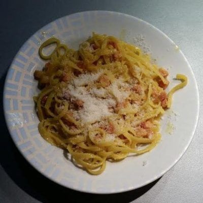 linguine zafferano pancetta cipolla cover