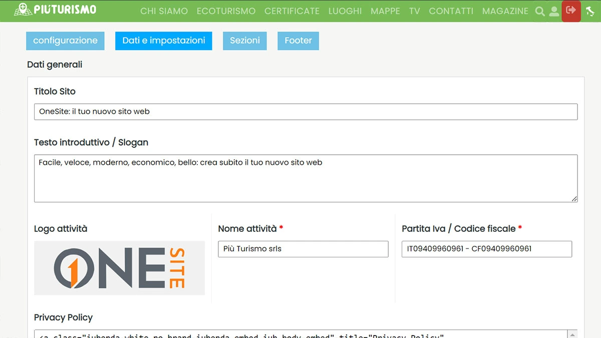 OneSite Il Tuo Nuovo Sito Web Pi Turismo