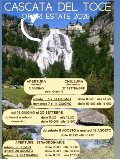 Cascata del Toce 2 cascata toce orari 2026